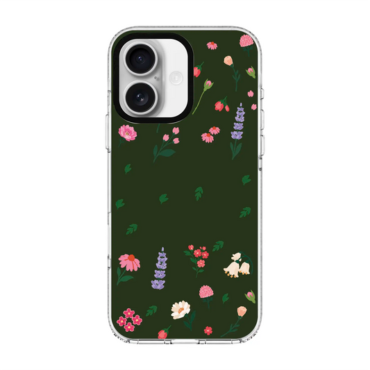 KİŞİYE ÖZEL LITTLE BLOSSOMS ORMAN YEŞİLİ-Clear Kılıf MagSafe Özellikli - iPhone 17