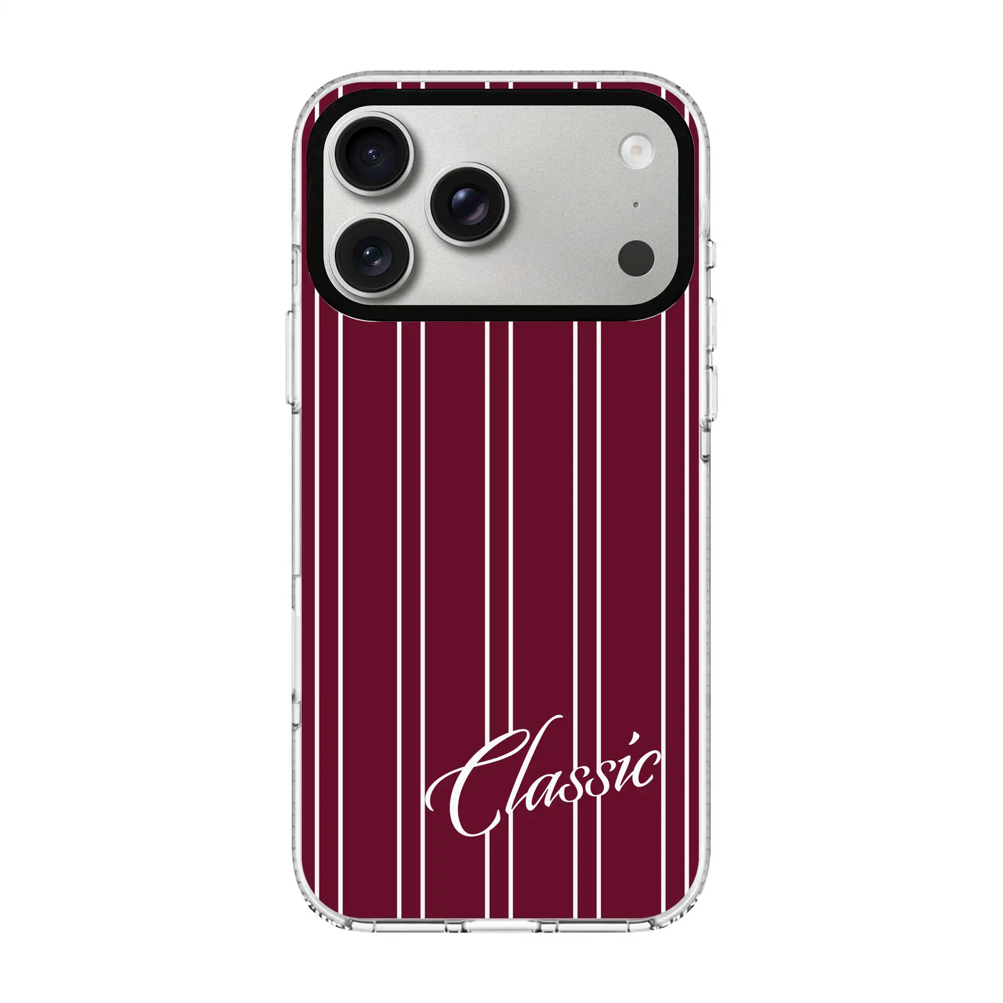 CLASSIC STRIPE-Clear Kılıf MagSafe Özellikli - iPhone 17 Pro