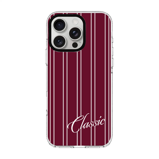 CLASSIC STRIPE-Clear Kılıf MagSafe Özellikli - iPhone 16 Pro Max