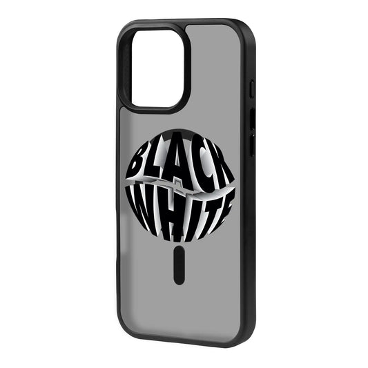 BLACK WHITE-Blur Kılıf MagSafe Özellikli - iPhone 16 Pro