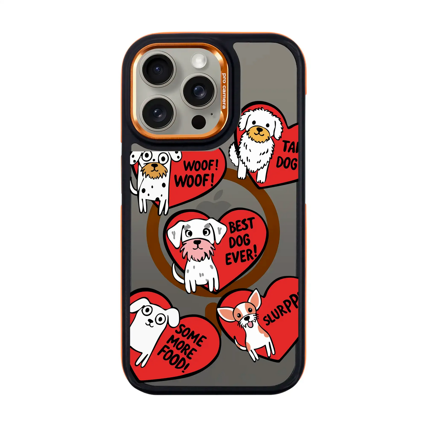 DOGS WITH HEARTS-iPhone 11 Dark Kılıf MagSafe Özellikli