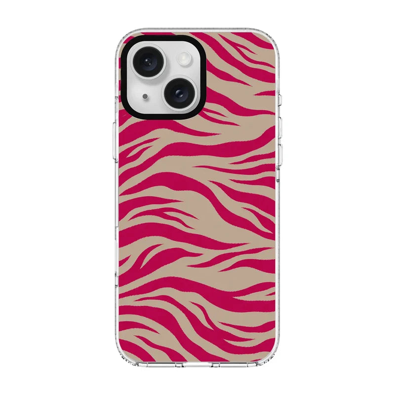 FUCHSIA ZEBRA-Clear Kılıf MagSafe Özellikli - iPhone 16e