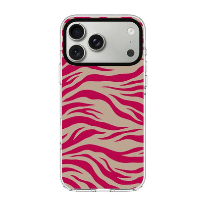 FUCHSIA ZEBRA-Clear Kılıf MagSafe Özellikli - iPhone 18 Pro Max