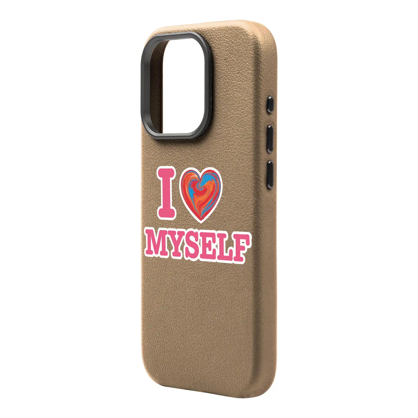 I LOVE MYSELF-Leather Premium Kılıf MagSafe Özellikli - iPhone 16 Pro Max