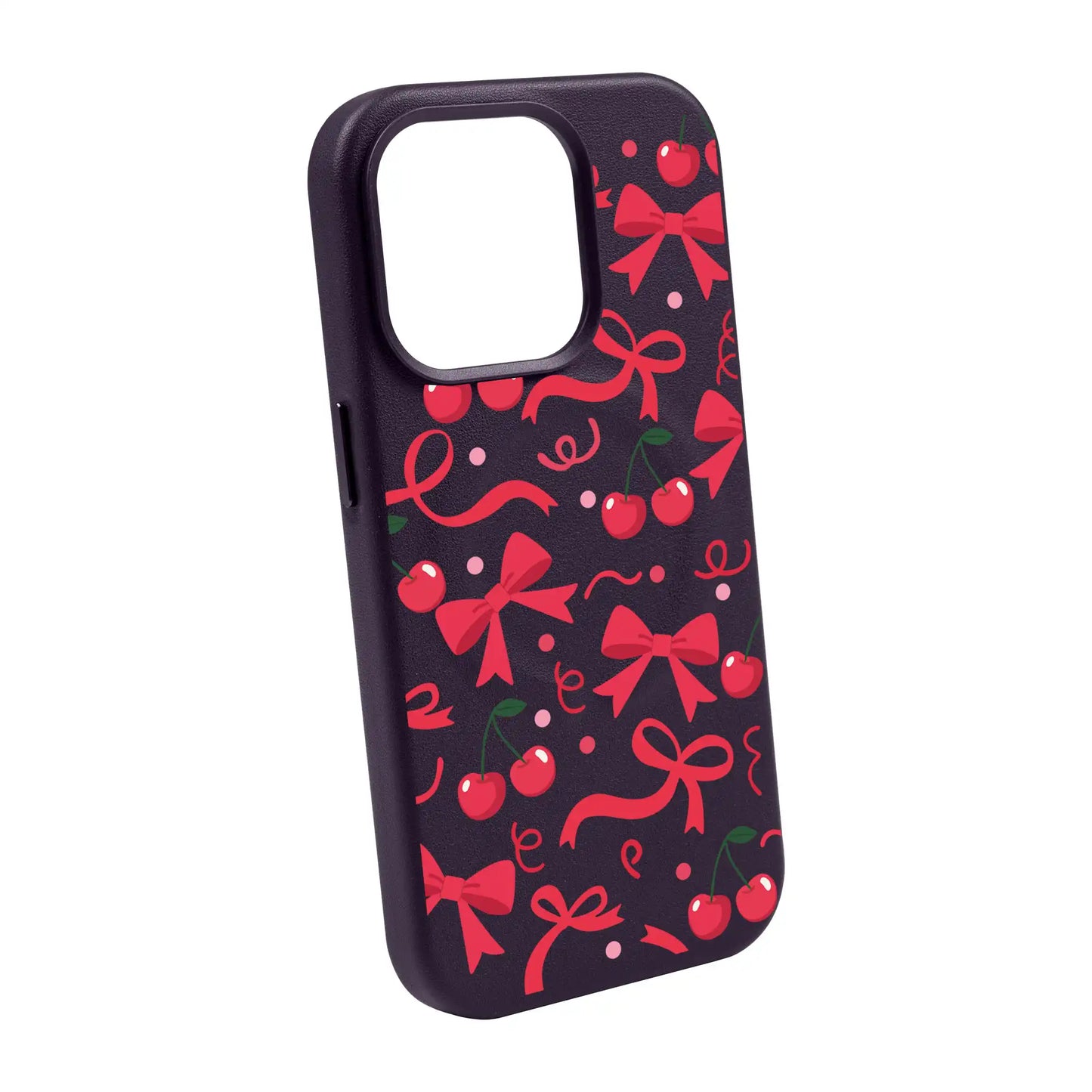 CHERRY RIBBON-Leather Kılıf MagSafe Özellikli - iPhone 13