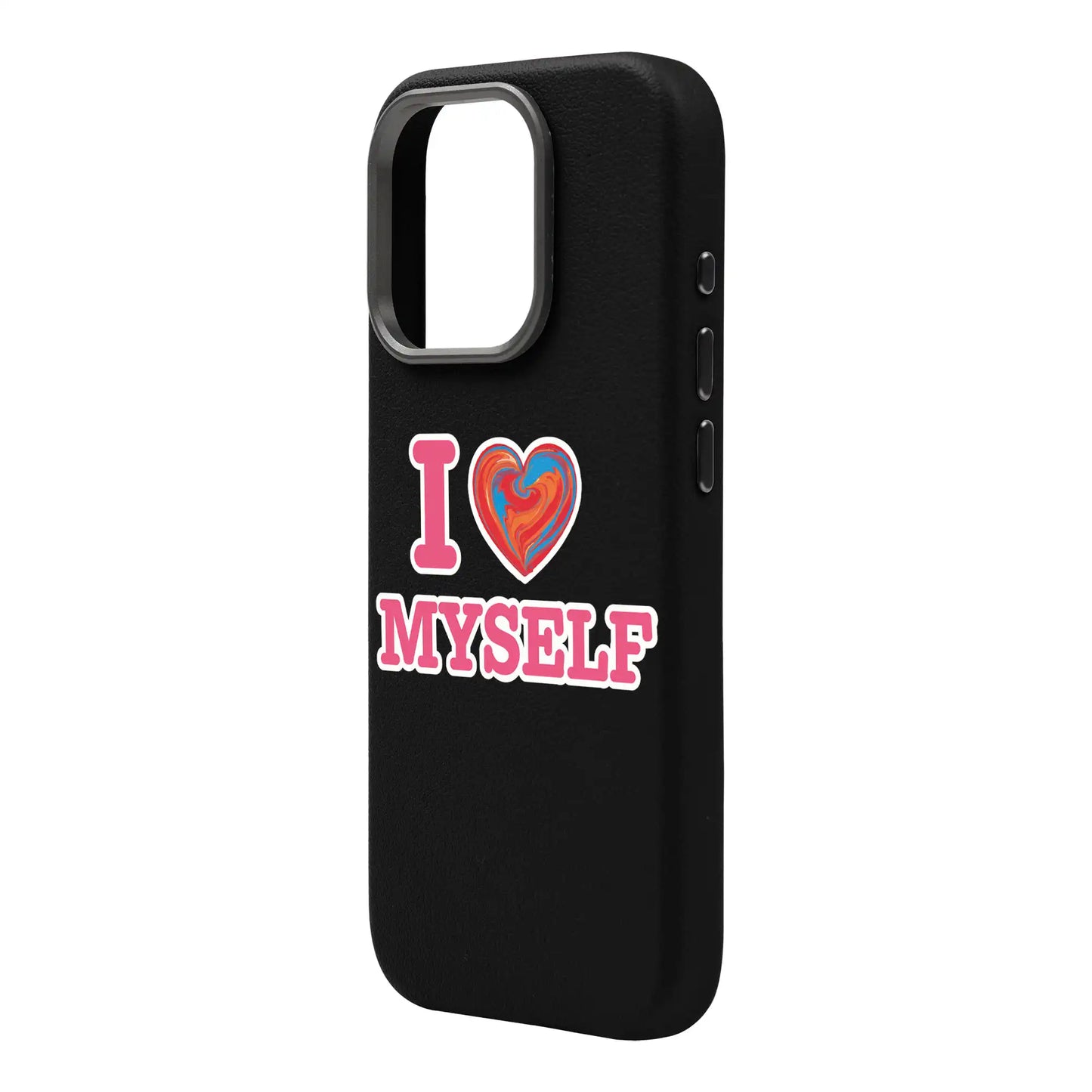 I LOVE MYSELF-Leather Premium Kılıf MagSafe Özellikli - iPhone 16 Plus
