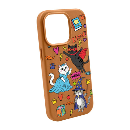 FANTASTIC CATS-iPhone 11 Leather Kılıf MagSafe Özellikli