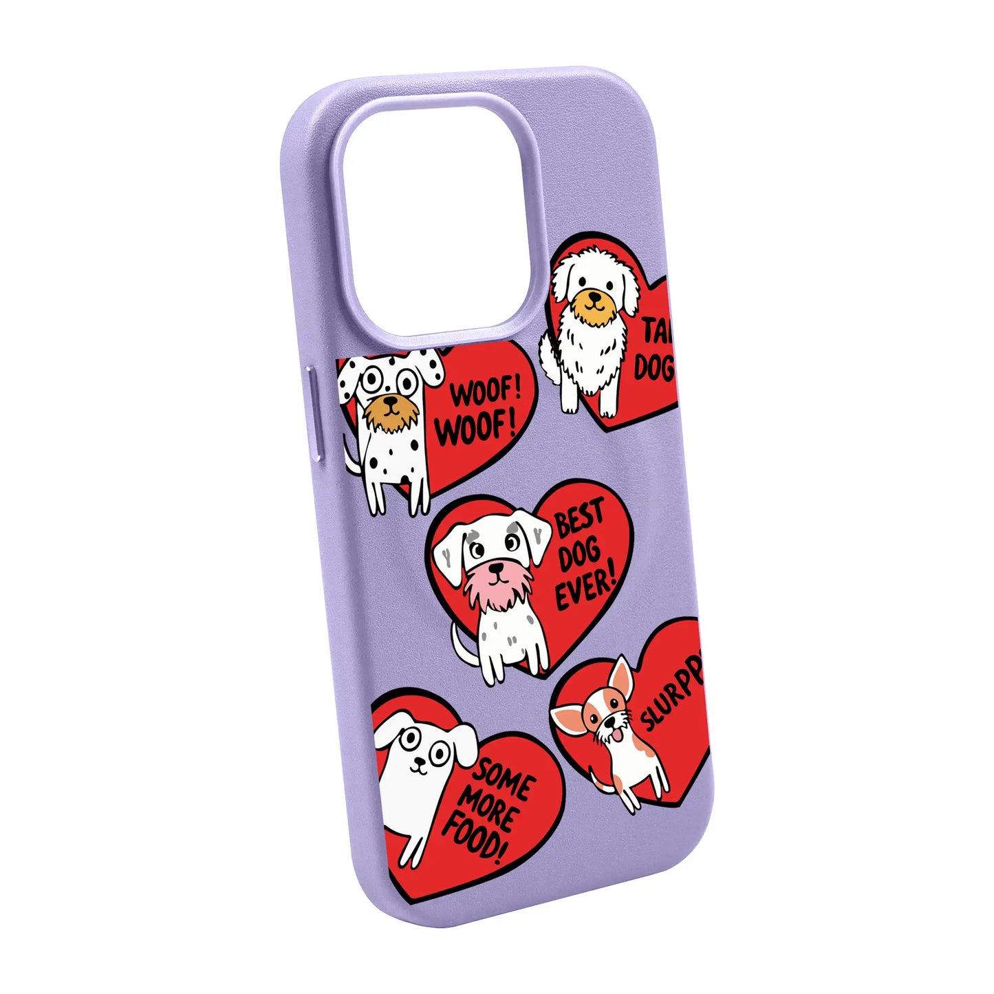 DOGS WITH HEARTS-iPhone 14 Pro Max Leather Kılıf MagSafe Özellikli