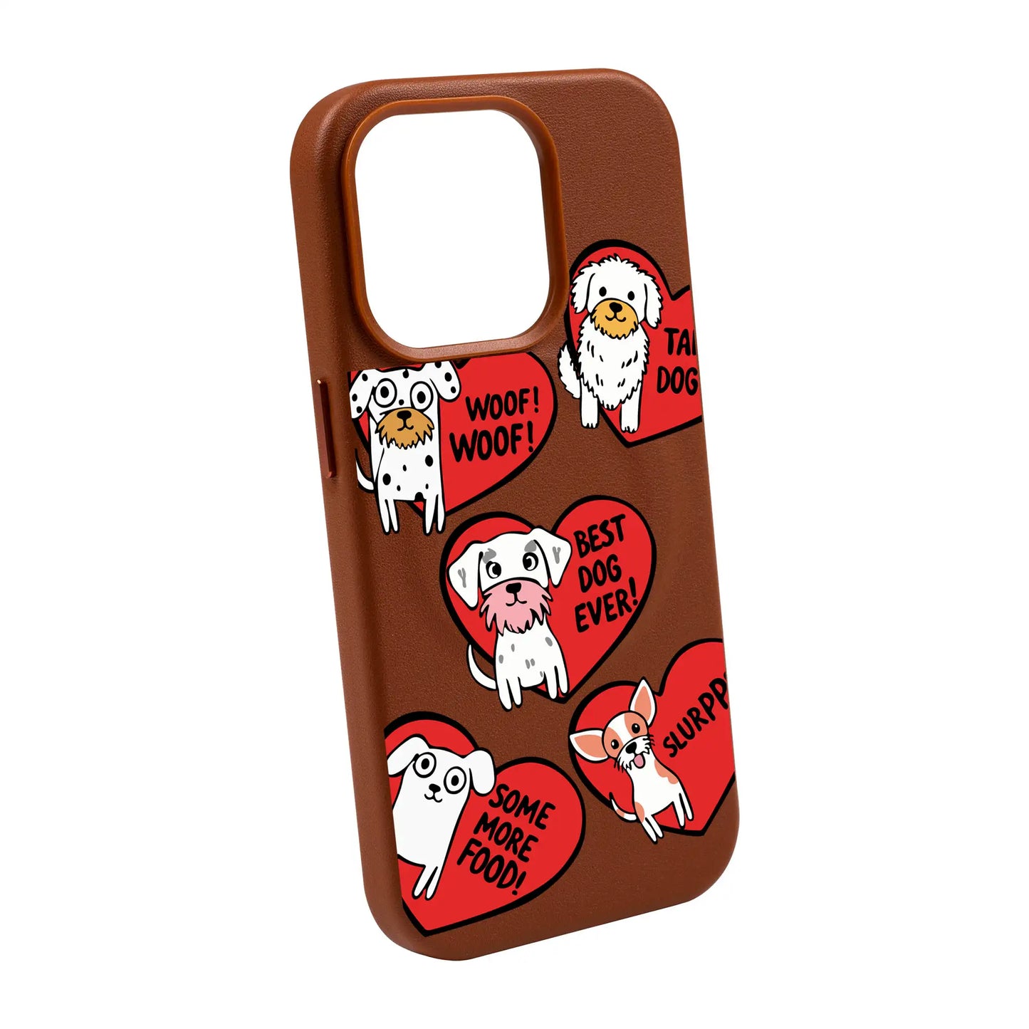 DOGS WITH HEARTS-iPhone 11 Leather Kılıf MagSafe Özellikli