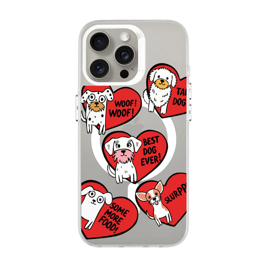 DOGS WITH HEARTS-iPhone 15 Hold Kılıf MagSafe Özellikli