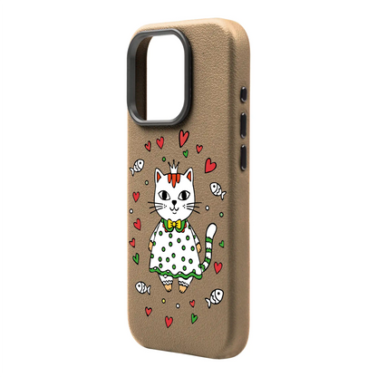 PRINCESS CAT-Leather Premium Kılıf MagSafe Özellikli - iPhone 16 Pro Max