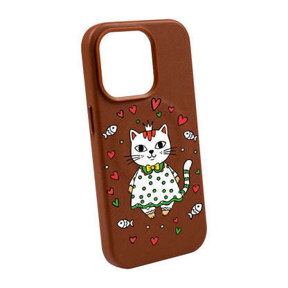 PRINCESS CAT-iPhone 14 Pro Max Leather Kılıf MagSafe Özellikli