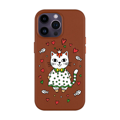 PRINCESS CAT-iPhone 14 Leather Kılıf MagSafe Özellikli