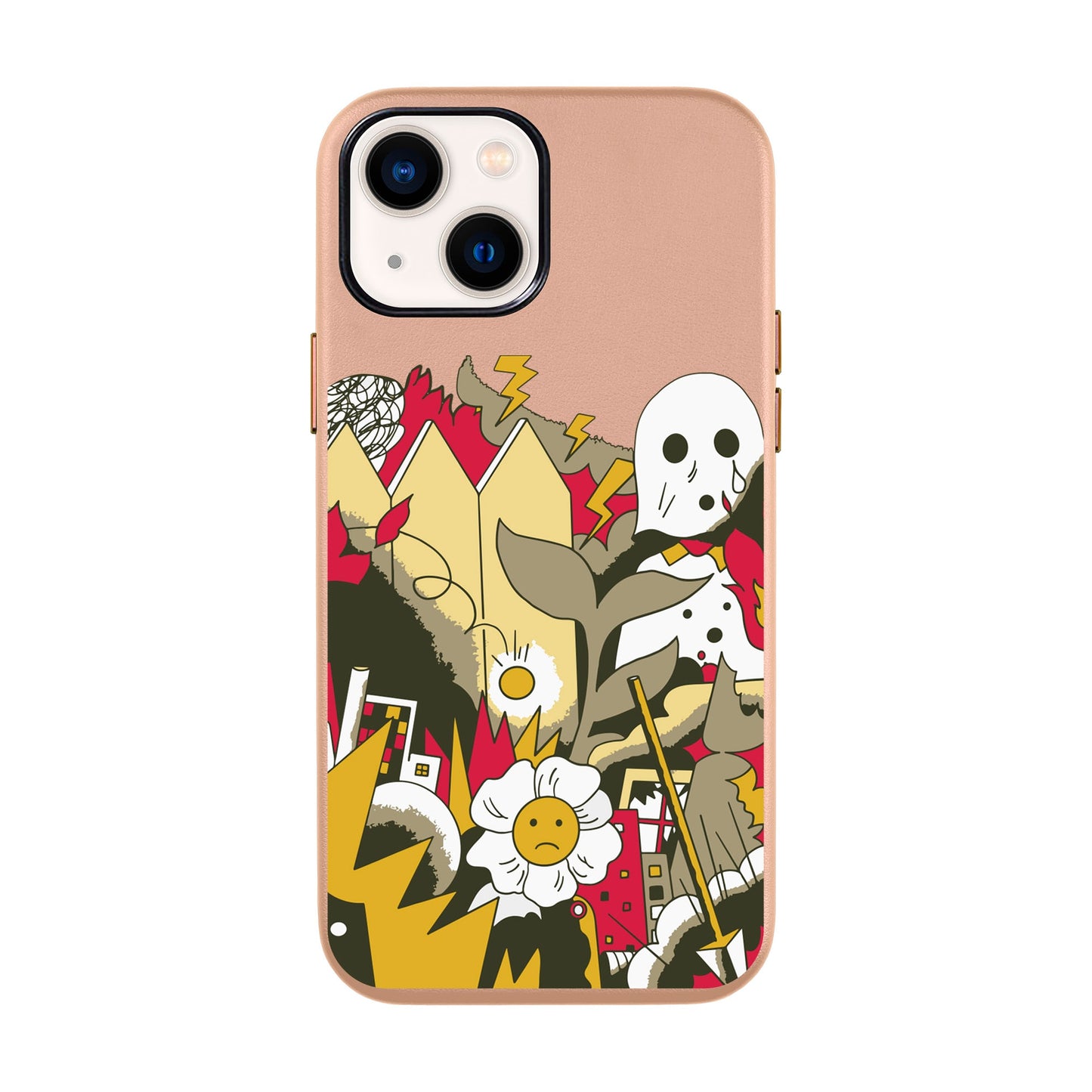 EVERYTHING IS BURNING-iPhone 14 Leather Kılıf