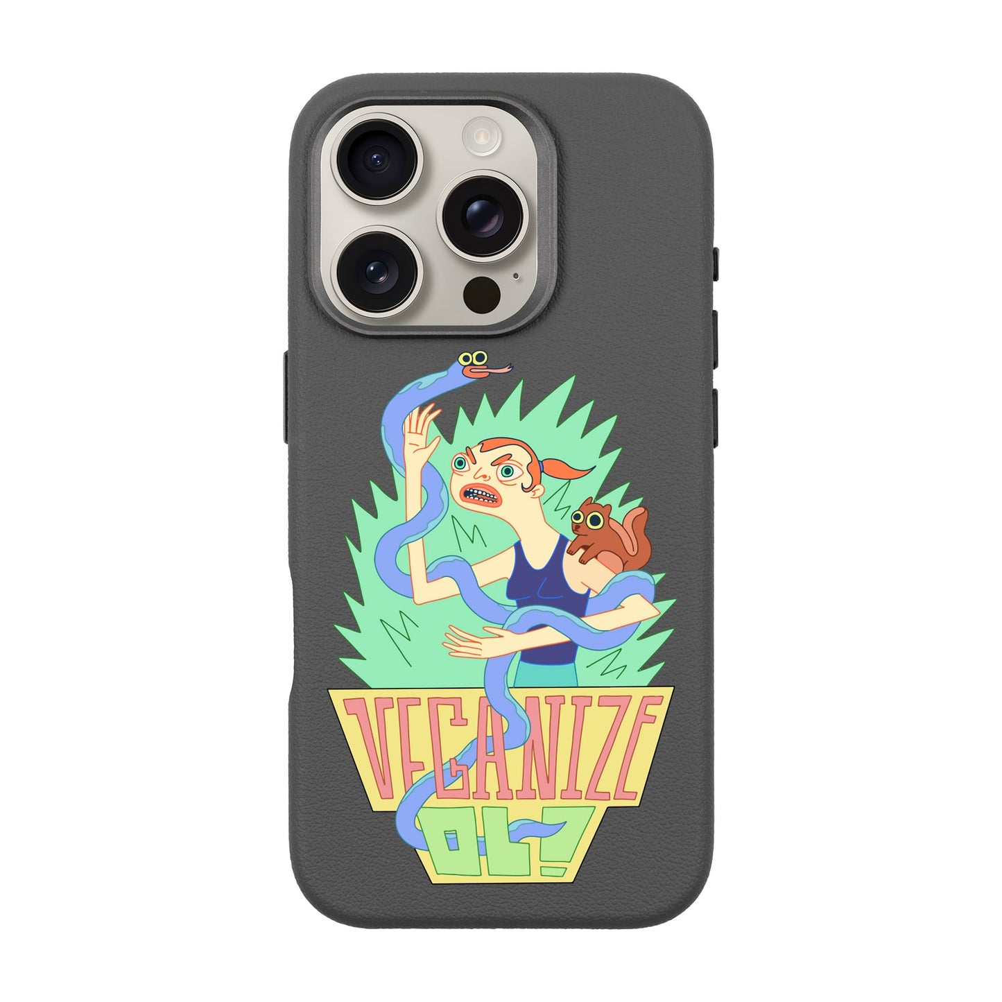 VEGANİZE-iPhone 16 Pro Leather Premium Kılıf MagSafe Özellikli