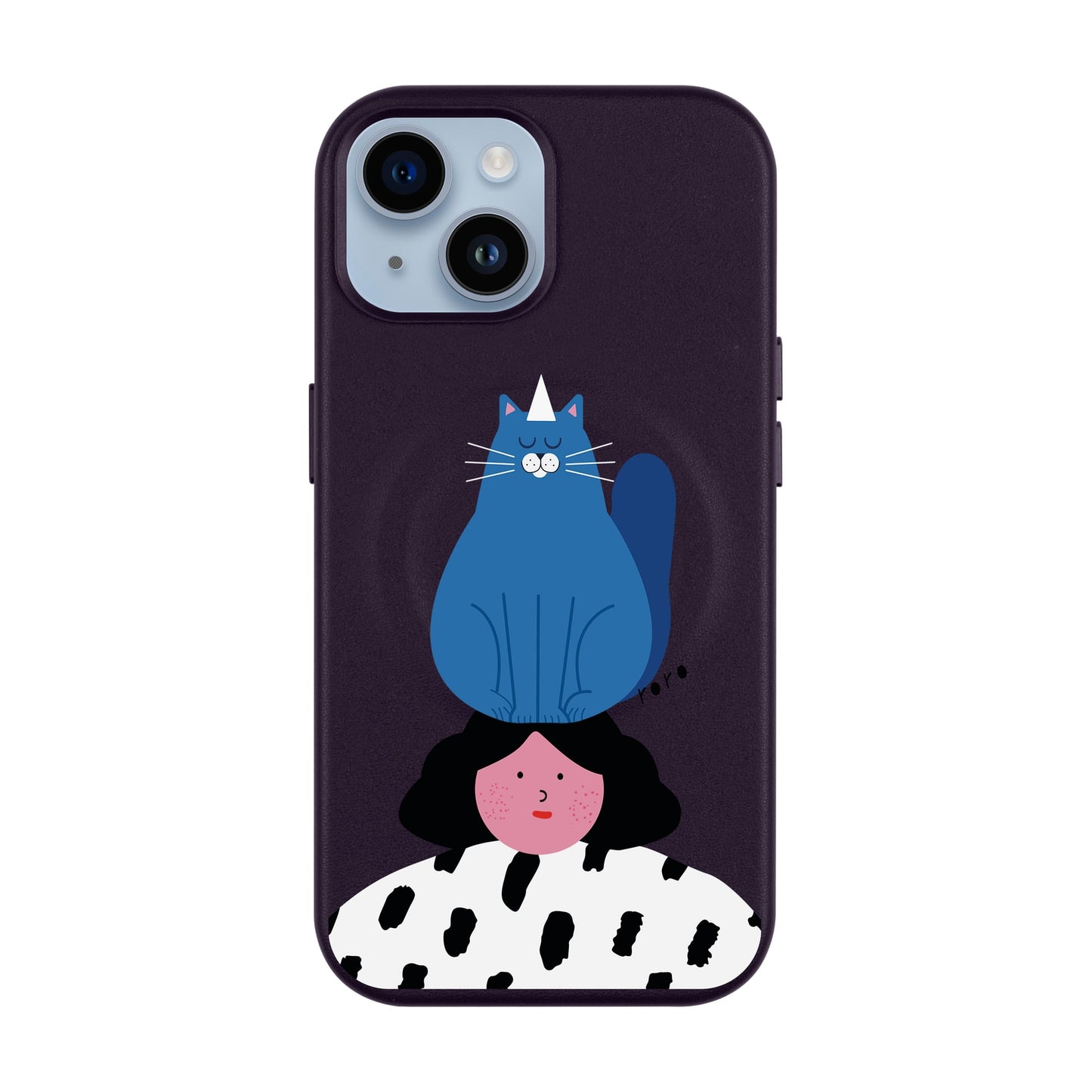 NAUGHTY CAT-Leather Kılıf MagSafe Özellikli - iPhone 14