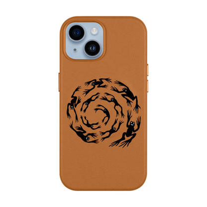 SWIRLING FROGS-Leather Kılıf MagSafe Özellikli - iPhone 13