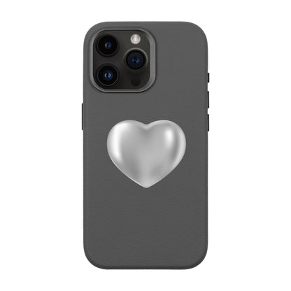 SILVER HEART-iPhone 14 Pro Max Leather Premium Kılıf MagSafe Özellikli