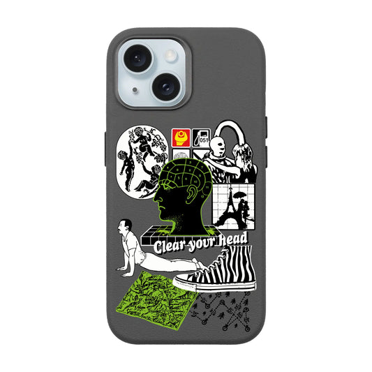 CLEAR YOUR HEAD-iPhone 15 Leather Premium Kılıf MagSafe Özellikli
