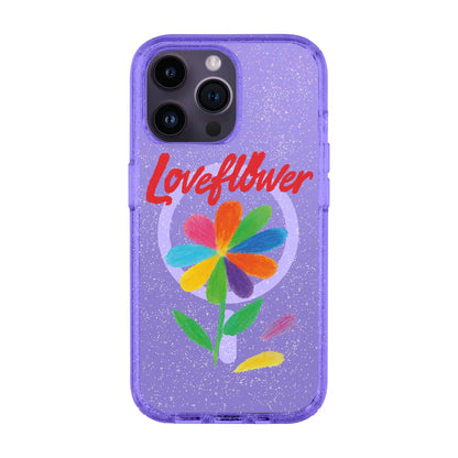 LOVE FLOWER-iPhone 14 Pro Max Shiny Kılıf MagSafe Özellikli