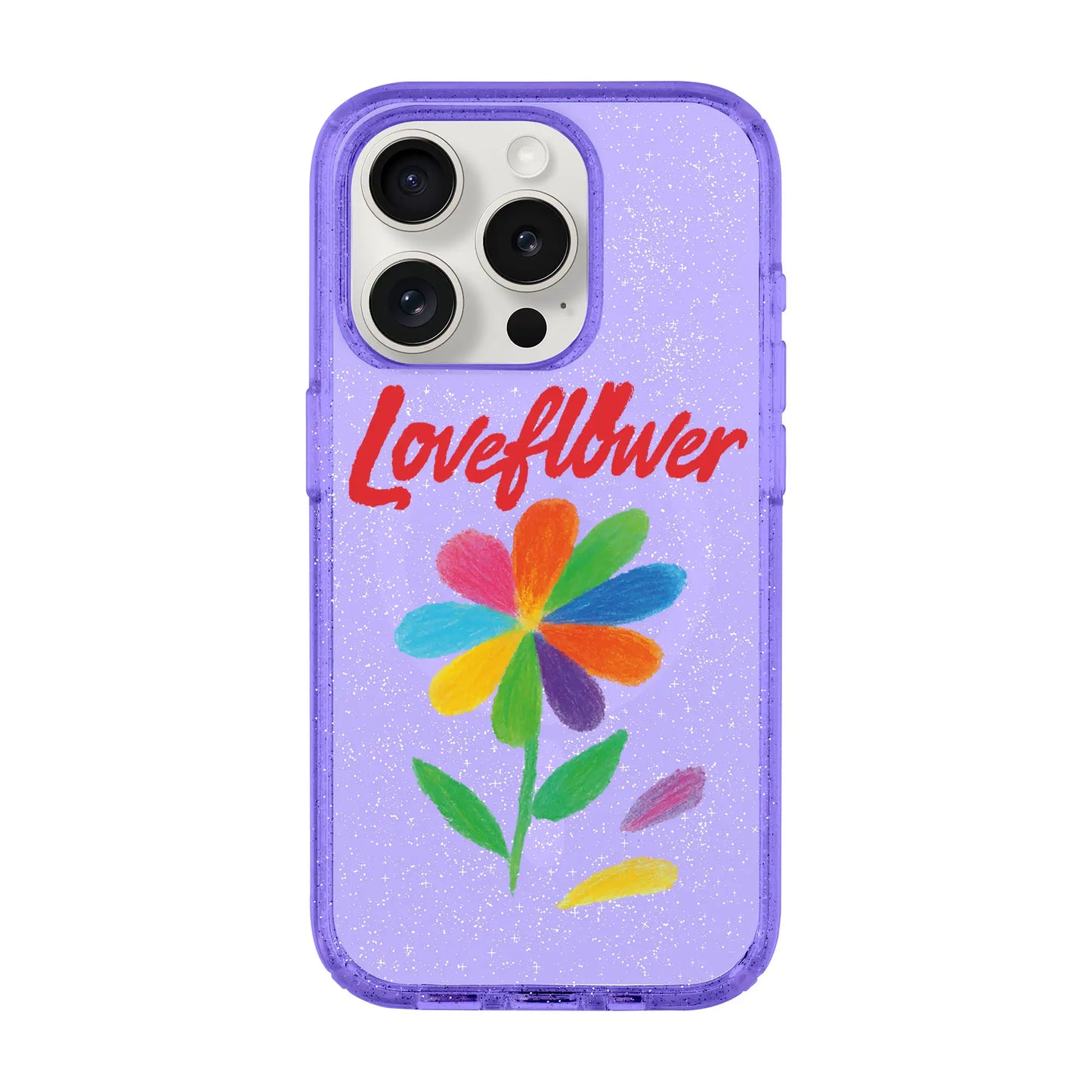 LOVE FLOWER-iPhone 15 Pro Shiny Kılıf MagSafe Özellikli