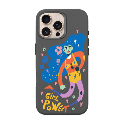 GIRL POWER-iPhone 16 Pro Max Leather Premium Kılıf MagSafe Özellikli
