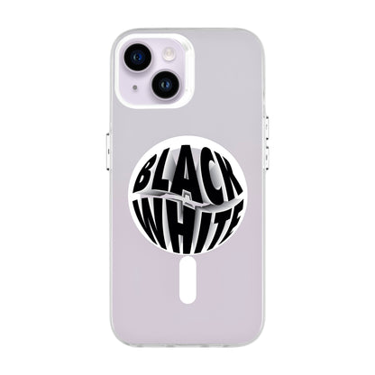 BLACK WHITE-iPhone 14 Hold Kılıf MagSafe Özellikli