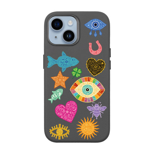 CHARMS BY BERRİN ÖZKAN-iPhone 14 Leather Premium Kılıf MagSafe Özellikli