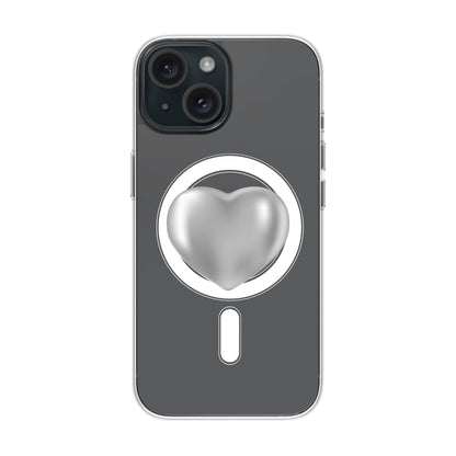 SILVER HEART-Solid Kılıf MagSafe Özellikli - iPhone 15