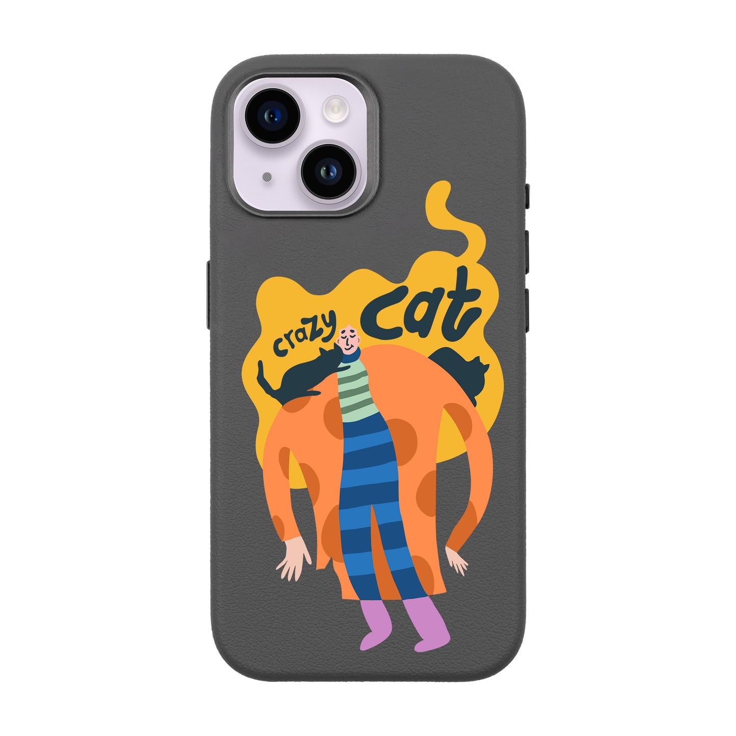 CRAZY CAT-iPhone 13 Leather Premium Kılıf MagSafe Özellikli