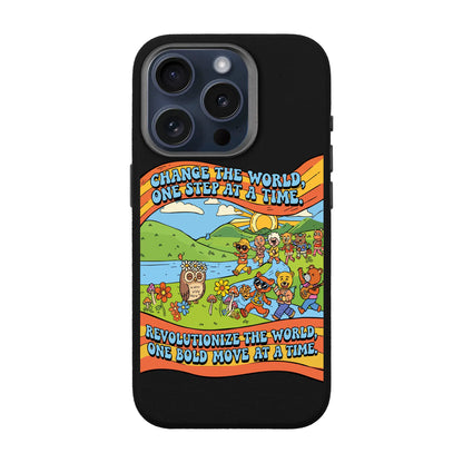 CHANGE THE WORLD-iPhone 15 Pro Leather Premium Kılıf MagSafe Özellikli