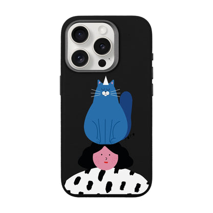 NAUGHTY CAT-iPhone 15 Pro Leather Premium Kılıf MagSafe Özellikli