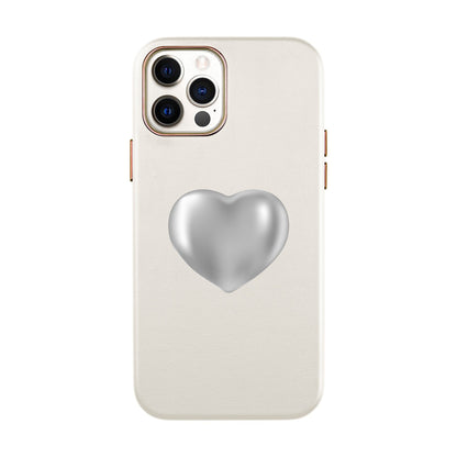 SILVER HEART-iPhone 12 Pro Leather Kılıf