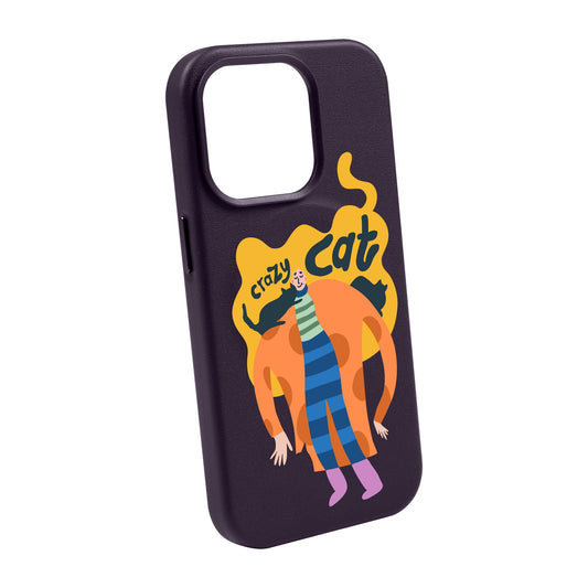 CRAZY CAT-iPhone 14 Pro Max Leather Kılıf MagSafe Özellikli