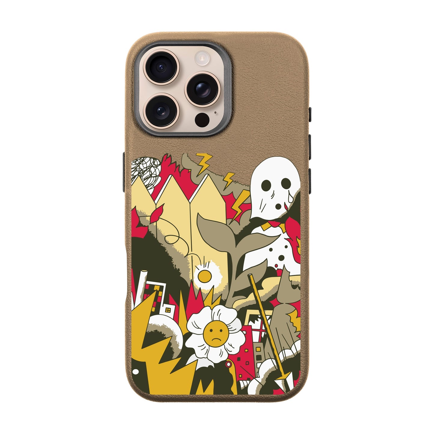 EVERYTHING IS BURNING-iPhone 16 Pro Max Leather Premium Kılıf MagSafe Özellikli