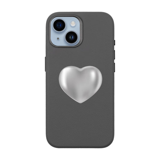 SILVER HEART-iPhone 13 Leather Premium Kılıf MagSafe Özellikli