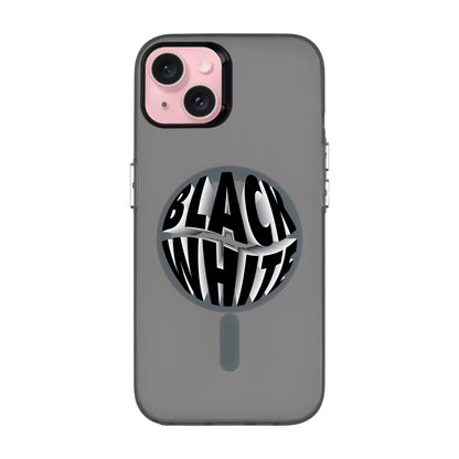BLACK WHITE-iPhone 15 Plus Hold Kılıf MagSafe Özellikli