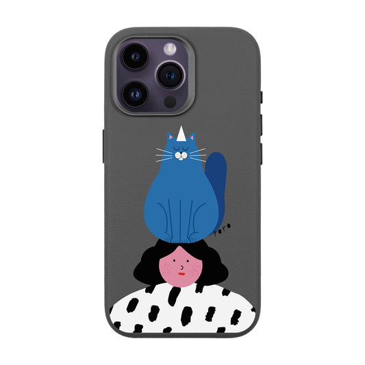 NAUGHTY CAT-iPhone 14 Pro Max Leather Premium Kılıf MagSafe Özellikli