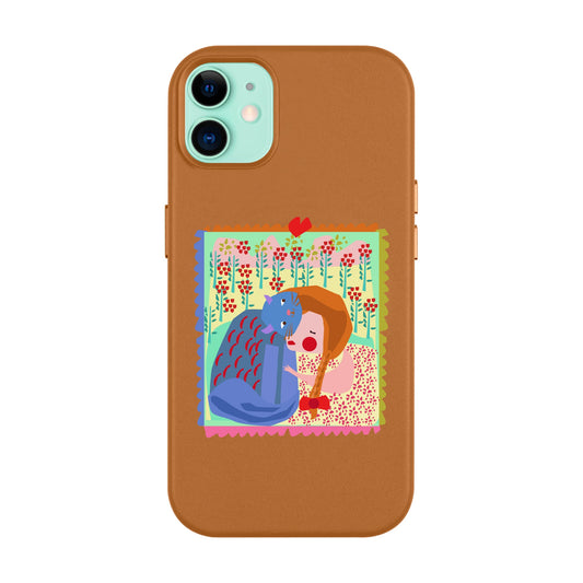 KEDİ POSTA PULU-Leather Kılıf MagSafe Özellikli - iPhone 11