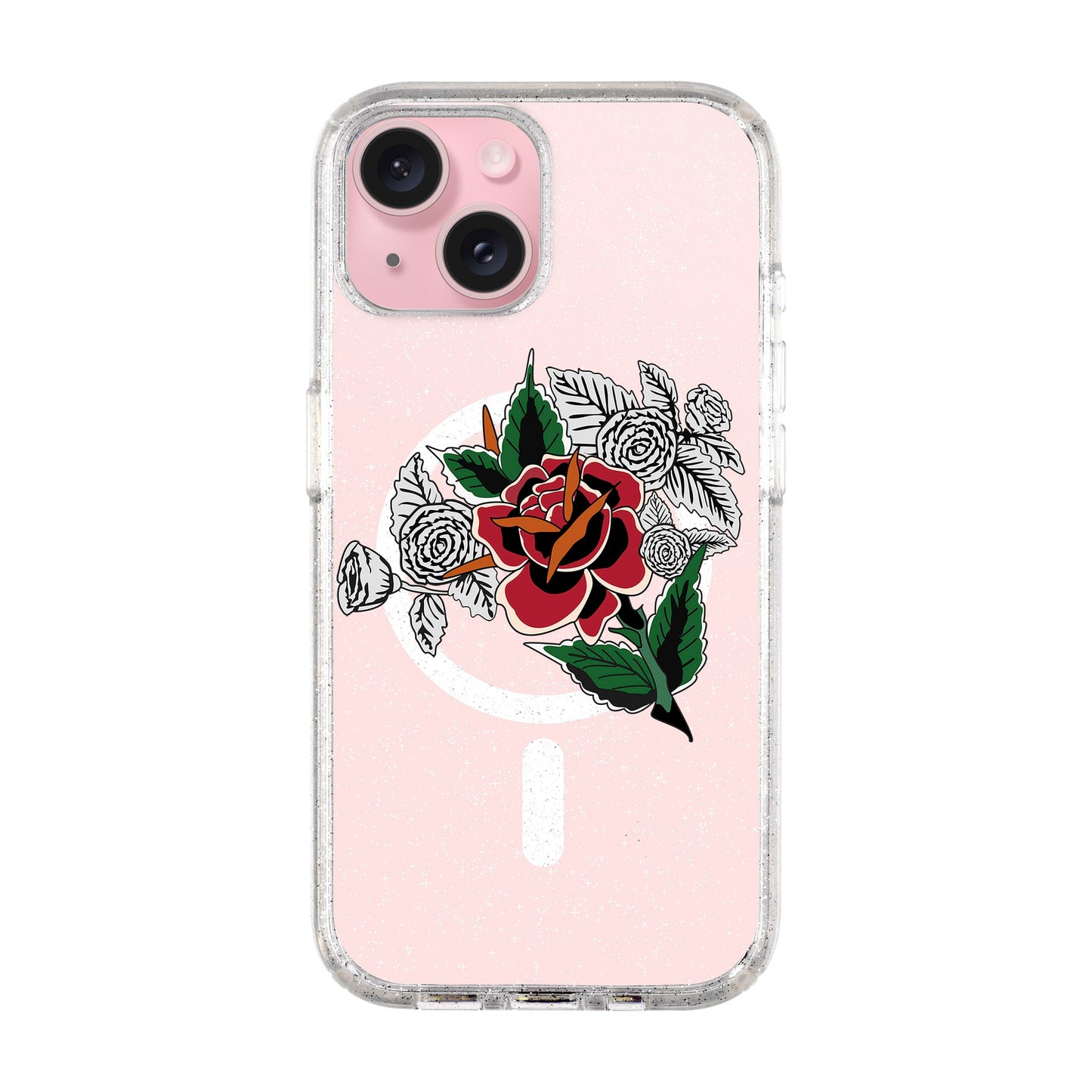 DRY ROSE-iPhone 15 Plus Shiny Kılıf MagSafe Özellikli