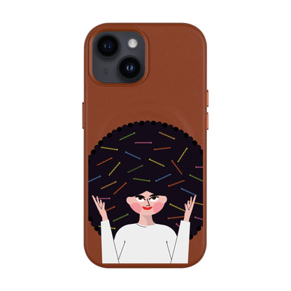 TANGLES OF HAPPINESS-Leather Kılıf MagSafe Özellikli - iPhone 13