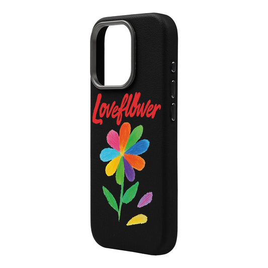 LOVE FLOWER-iPhone 16 Pro Max Leather Premium Kılıf MagSafe Özellikli