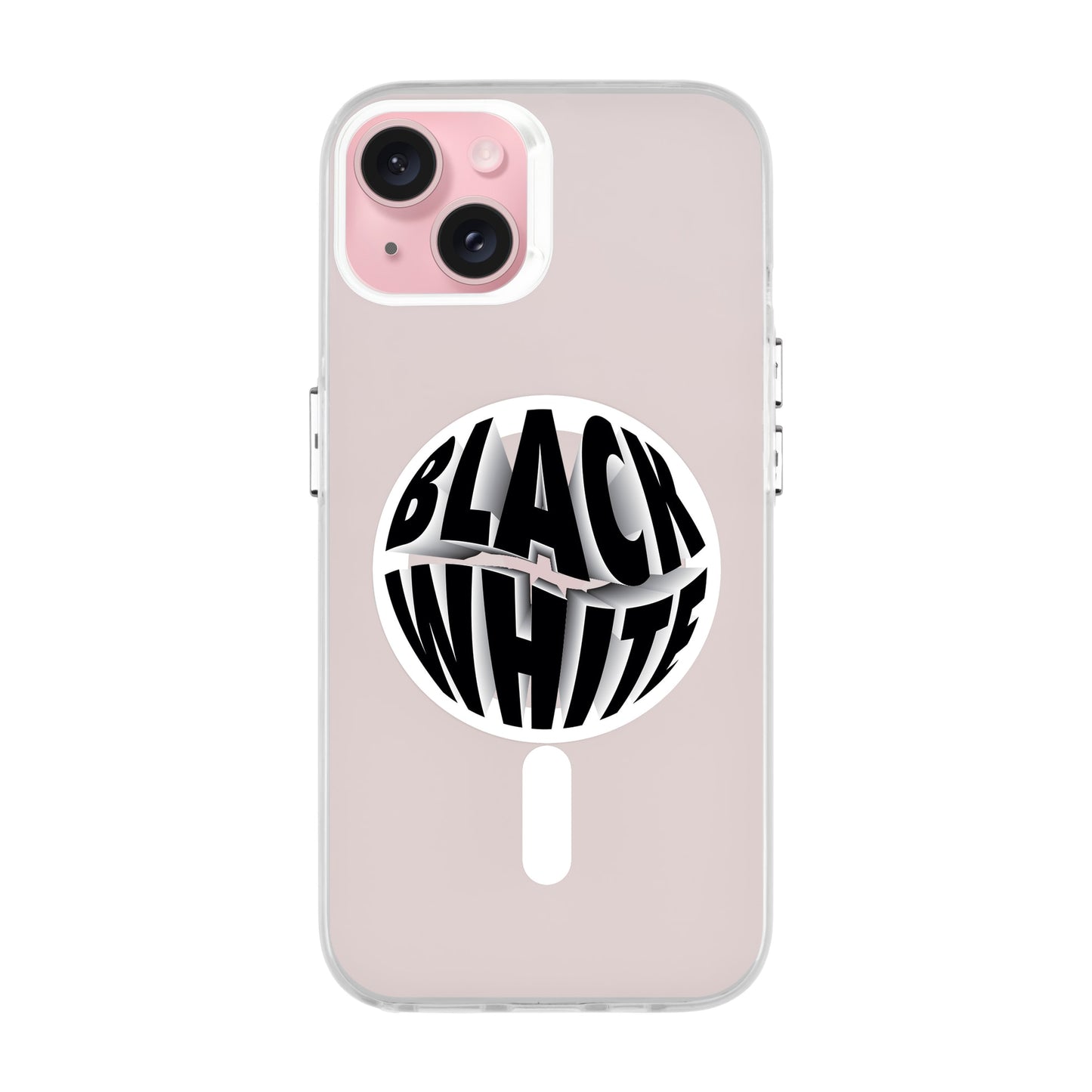 BLACK WHITE-iPhone 15 Plus Hold Kılıf MagSafe Özellikli
