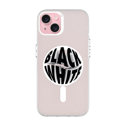 BLACK WHITE-iPhone 15 Plus Hold Kılıf MagSafe Özellikli