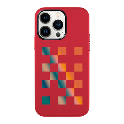 GRADIENT CHECKMATE-iPhone 13 Pro Max Leather Kılıf