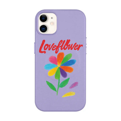 LOVE FLOWER-iPhone 11 Leather Kılıf MagSafe Özellikli