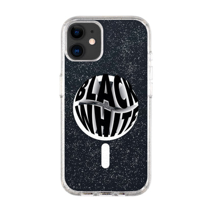 BLACK WHITE-Shiny Kılıf MagSafe Özellikli - iPhone 11