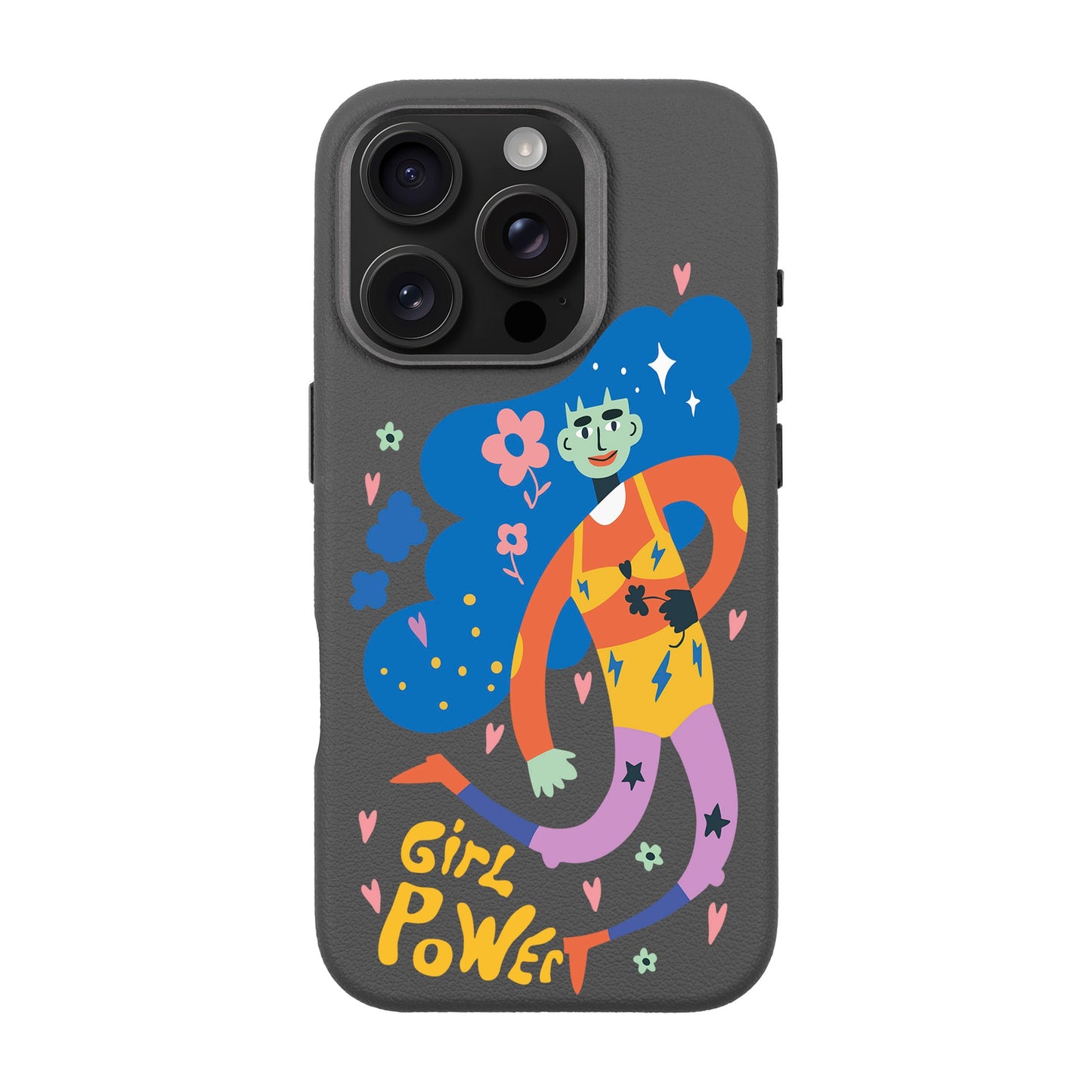 GIRL POWER-iPhone 16 Pro Leather Premium Kılıf MagSafe Özellikli