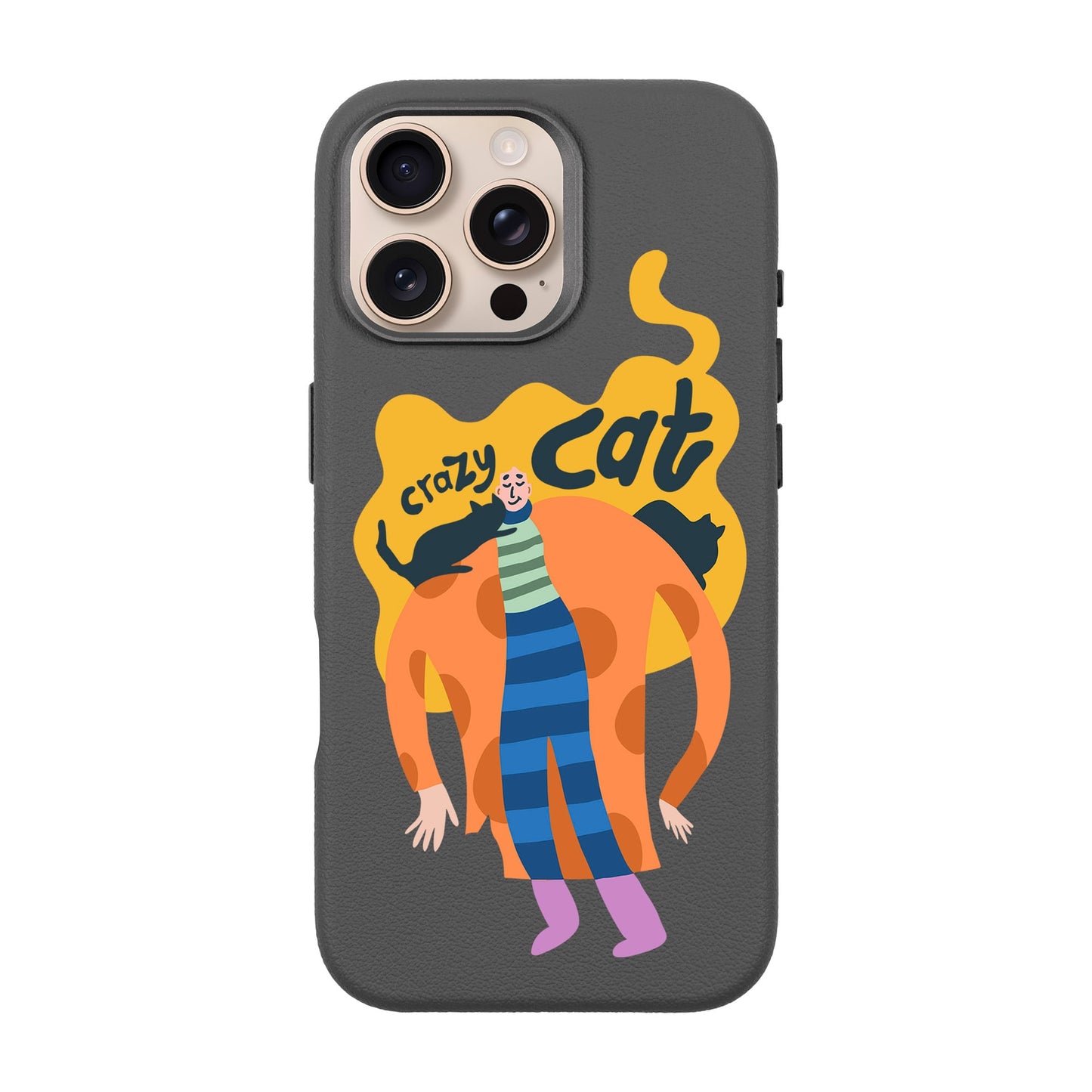 CRAZY CAT-iPhone 16 Pro Max Leather Premium Kılıf MagSafe Özellikli