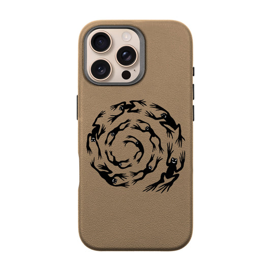 SWIRLING FROGS-iPhone 16 Pro Max Leather Premium Kılıf MagSafe Özellikli